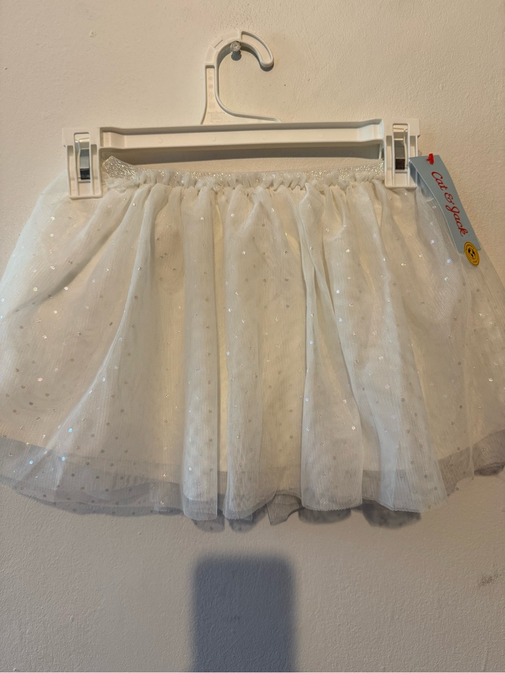 Cat & Jack Girls White Sparkle Tulle Skirt - Picture 8 of 10